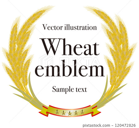 Natural wheat emblem vector illustration 120472826