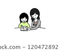 A girl studying and a female teacher teaching 120472892