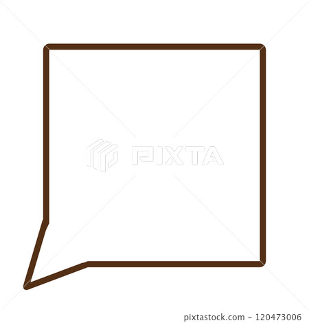 Simple square speech bubble 1 (brown, line drawing only) 120473006
