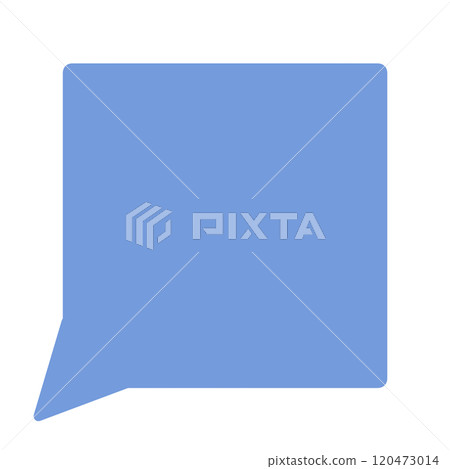 Simple square speech bubble 1 (blue, no line drawing) 120473014