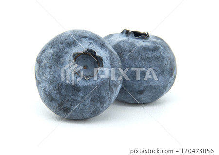 Close-Up of Fresh Blueberries Isolated on White Background Close-Up of Fresh Blueberries Isolated on White Background 120473056