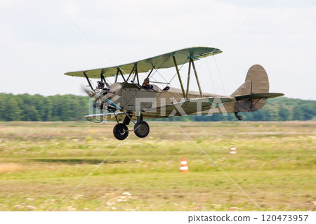 Low pass of retro airplane 120473957