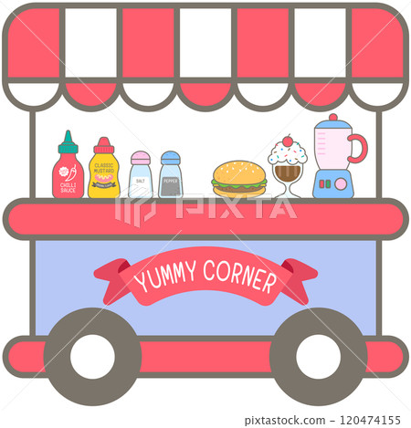 Kid Hand Drawn Cute Yummy Food Stall Kid Hand Drawn Cute Yummy Food Stall 120474155