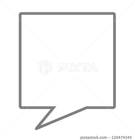 Simple square speech bubble 3 (gray, line drawing only) Simple square speech bubble 3 (gray, line drawing only) 120474345