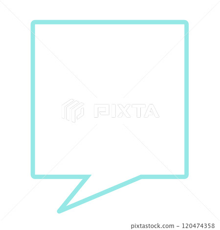 Simple square speech bubble 3 (light blue, line drawing only) 120474358