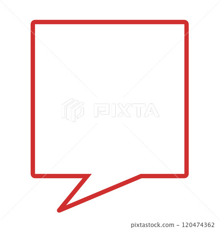 Simple square speech bubble 3 (red, line drawing only) Simple square speech bubble 3 (red, line drawing only) 120474362