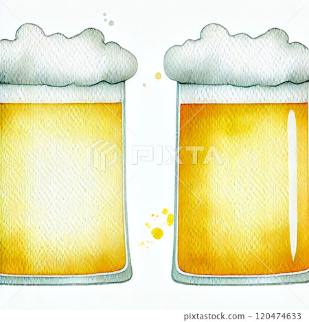 金色冰啤酒杯的真實插圖 120474633