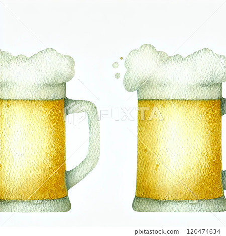 金色冰啤酒杯的真實插圖 金色冰啤酒杯的真實插圖 120474634