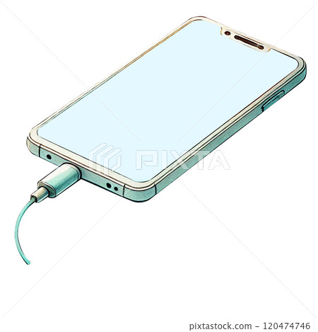 A realistic and simple illustration of a smartphone charging 120474746