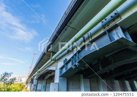 A bridge on a national highway that underwent earthquake-resistance reinforcement work 120475551