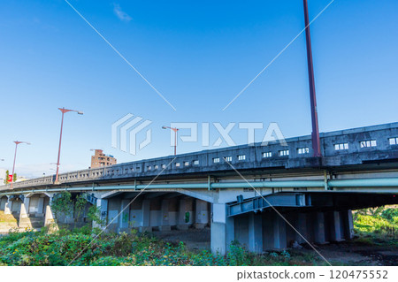 A bridge on a national highway that underwent earthquake-resistance reinforcement work 120475552