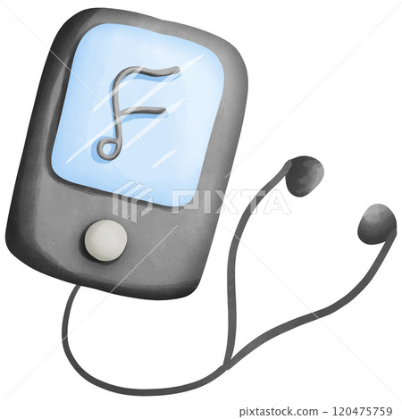 pair of blue headphones 120475759