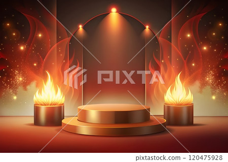 fire podium product display 120475928