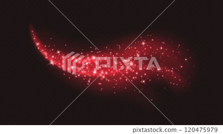 Red magic cloud with sparkles, stardust sparkling decoration. Glowing glitter smoke trail. Red magic cloud with sparkles, stardust sparkling decoration. Glowing glitter smoke trail. 120475979