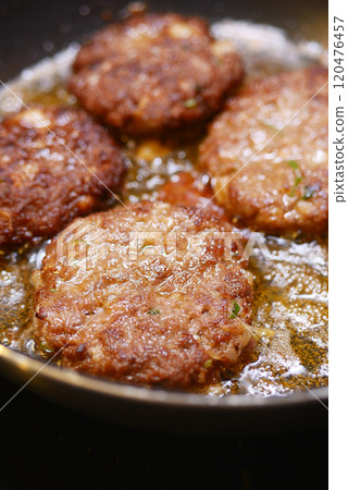 Deliciously Crispy Fried Meat Patties Made in a Pan That Everyone Will Enjoy and Love 120476457