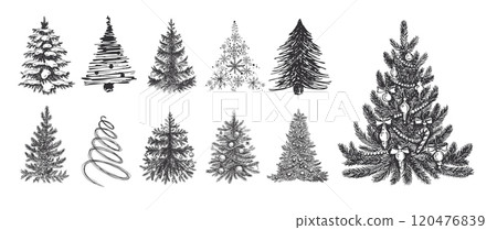 christmas, tree, vector 120476839