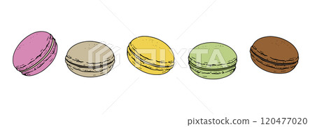 Illustration of colorful macaroons Illustration of colorful macaroons 120477020
