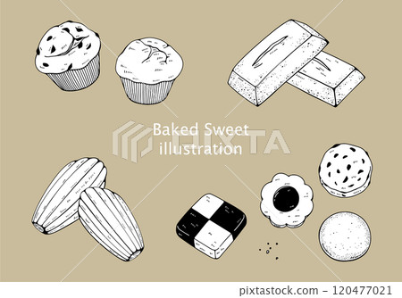 Baked goods illustration set Baked goods illustration set 120477021