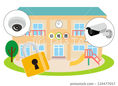 Kindergarten crime prevention image illustration 120477057