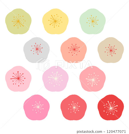 多彩梅花向量圖 120477071