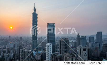 Aerial view Taipei City skyline and skyscraper architecture, Taiwan, Taipei skyline skyscraper building at night lluminated, Xinyi, Taipei, Taiwan, Asia, Beautiful landmark Taiwan. Aerial view Taipei City skyline and skyscraper architecture, Taiwan, Taipei skyline skyscraper building at night lluminated, Xinyi, Taipei, Taiwan, Asia, Beautiful landmark Taiwan. 120477649