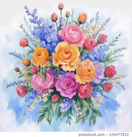 Beautiful Oil Paint Floral Masterpieces Beautiful Oil Paint Floral Masterpieces 120477832