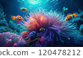 Sea anemone and anemone fish 120478212
