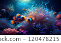 Sea anemone and anemone fish 120478215
