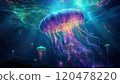 Jellyfish floating in the sea 120478220