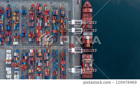 Container cargo ship global business logistic import export transportation, Container cargo ship freight shipping shipment international, Industrial business logistic freight by container cargo ship. Container cargo ship global business logistic import export transportation, Container cargo ship freight shipping shipment international, Industrial business logistic freight by container cargo ship. 120478469