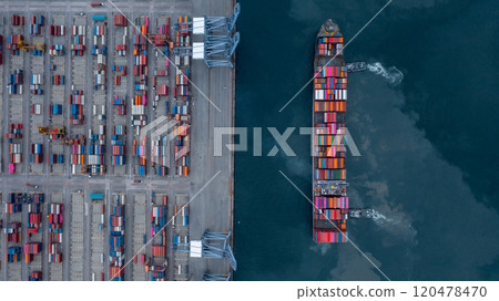 Container cargo ship global business logistic import export transportation, Container cargo ship freight shipping shipment international, Industrial business logistic freight by container cargo ship. Container cargo ship global business logistic import export transportation, Container cargo ship freight shipping shipment international, Industrial business logistic freight by container cargo ship. 120478470