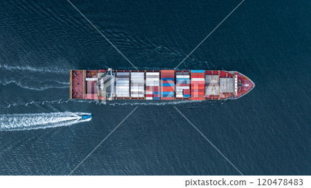 Container cargo ship global business logistic import export transportation, Container cargo ship freight shipping shipment international, Industrial business logistic freight by container cargo ship. 120478483