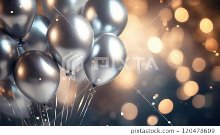 《AI image》Silver balloon party image 120478609