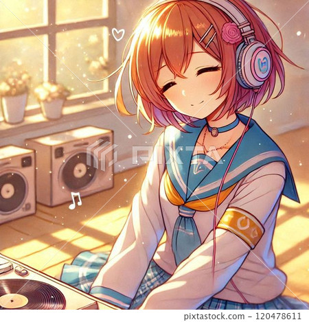 Cute girl listening to music, Vocaloid, Vocaloid 120478611