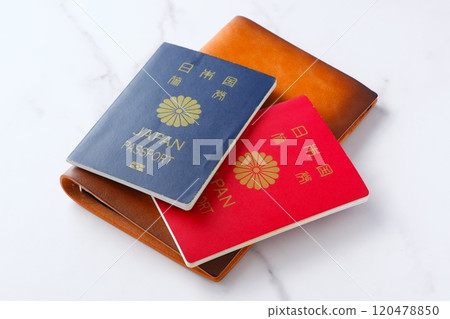 Image of a person planning to travel abroad with a Japanese passport (regular 10-year passport, red and regular 5-year passport, navy blue) Image of a person planning to travel abroad with a Japanese passport (regular 10-year passport, red and regular 5-year passport, navy blue) 120478850