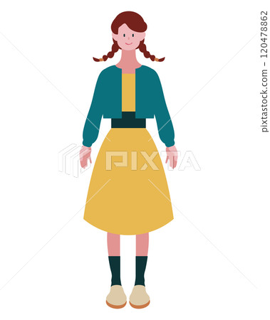 Smiling girl standing 120478862