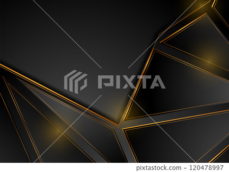Black and golden corporate abstract background with triangles 120478997