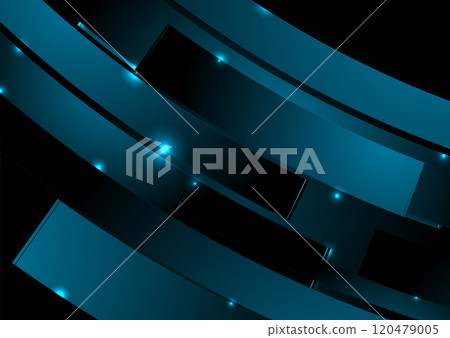 Dark blue curved stripes abstract glowing geometric background Dark blue curved stripes abstract glowing geometric background 120479005