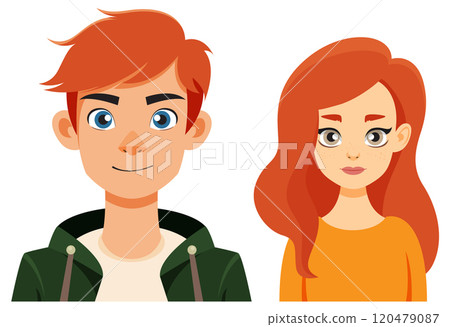 Young Man and Woman Illustration Young Man and Woman Illustration 120479087