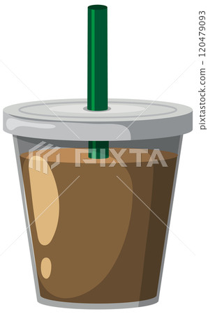 Iced Coffee in a Plastic Cup 120479093