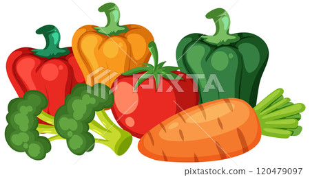 Colorful Vegetables Illustration for Healthy Living 120479097