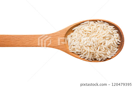Wooden Spoon with Rice 120479395