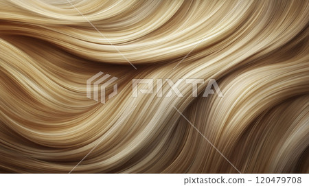 AI-generated item. Curly blonde hair texture background. Close up of natural hair. 120479708