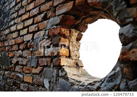 Hole in Brown Wall 120479733