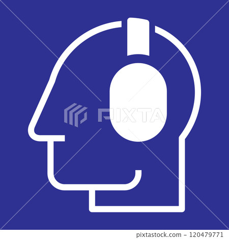 Safety hearing protection icon. Protection earmuffs mandatory sign. 120479771