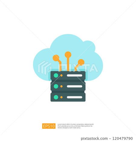 A stylized illustration of a server stack connected to a cloud, symbolizing cloud computing and data storage. A stylized illustration of a server stack connected to a cloud, symbolizing cloud computing and data storage. 120479790