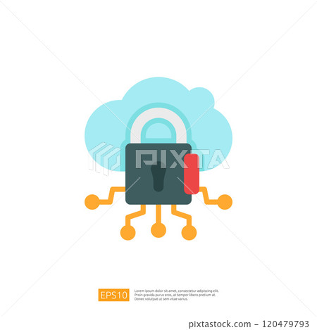A stylized padlock with a cloud in the background, symbolizing digital security and data protection. A stylized padlock with a cloud in the background, symbolizing digital security and data protection. 120479793