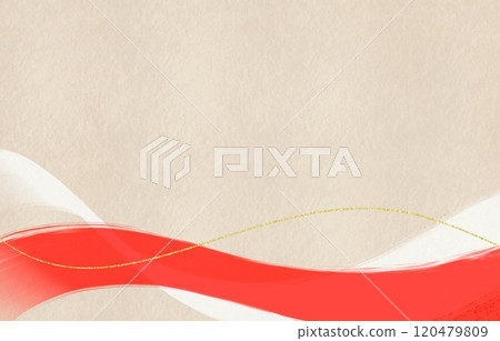 新年的祝賀背景抽像日式背景設計，米色背景上有紅色和金色裝飾。 120479809