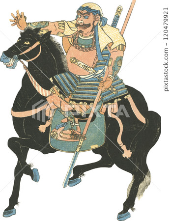 浮世繪插圖戰國軍閥山本勘介 120479921