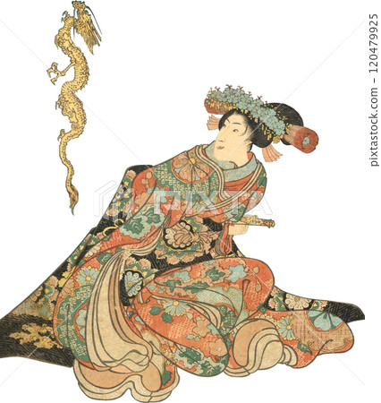 浮世繪插圖女人 120479925